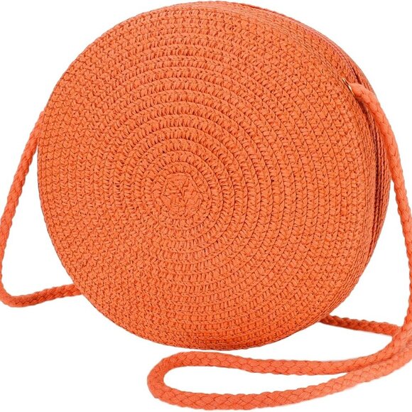 Women's Mini Straw Crossbody Bag Small Beach Purse Casual Summer Accessory - Picture 3 of 7